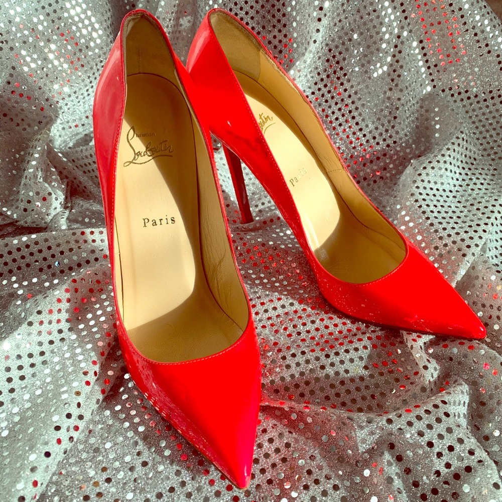 CHRISTIAN LOUBOUTIN Coral Framboisine Size US 10